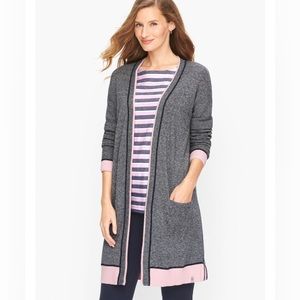 NWT Talbots Marled Gray Open Front Cardigan, L